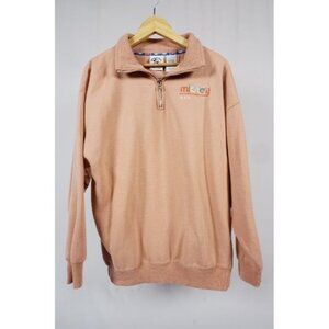 Disney Mickey & Co. Large Brazos Sportswear 1/2 Zip Peach Pullover Vintage
